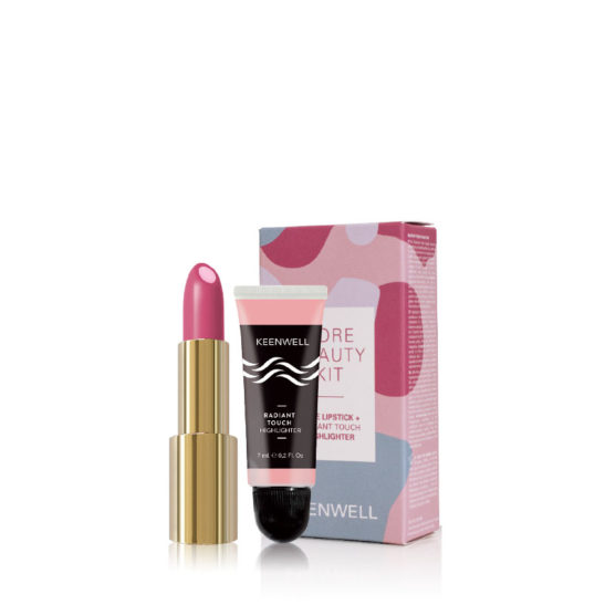 CORE BEAUTY KIT / №2: Core Lipstick & Radiant Touch Highlither (Keenwell) – набор из двух средств (губная помада «Эффект омбре» + хайлайтер «Сияющее касание»)